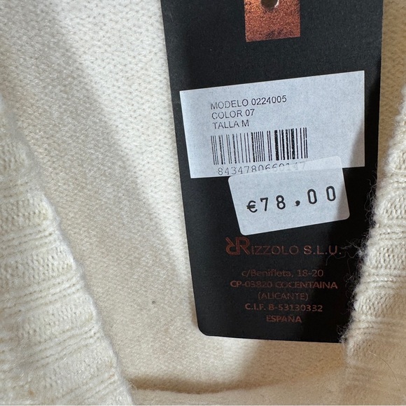 EXUS Striped Knit Sweater V-Neck Brown Cream Blue Size M Women’s Casual Pullover - Picture 5 of 13